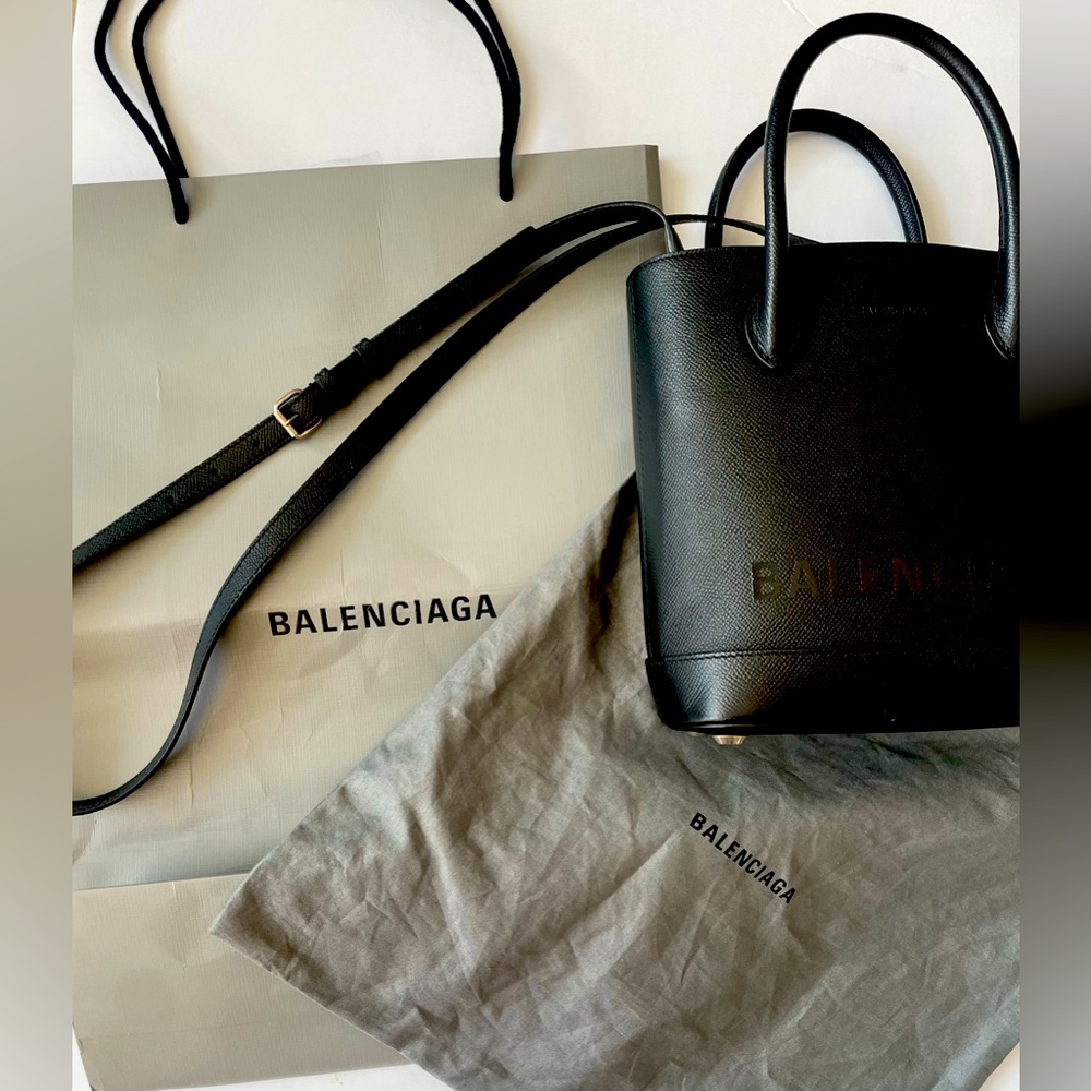 Balenciaga Ville AJ Leather Crossbody Tote Bag